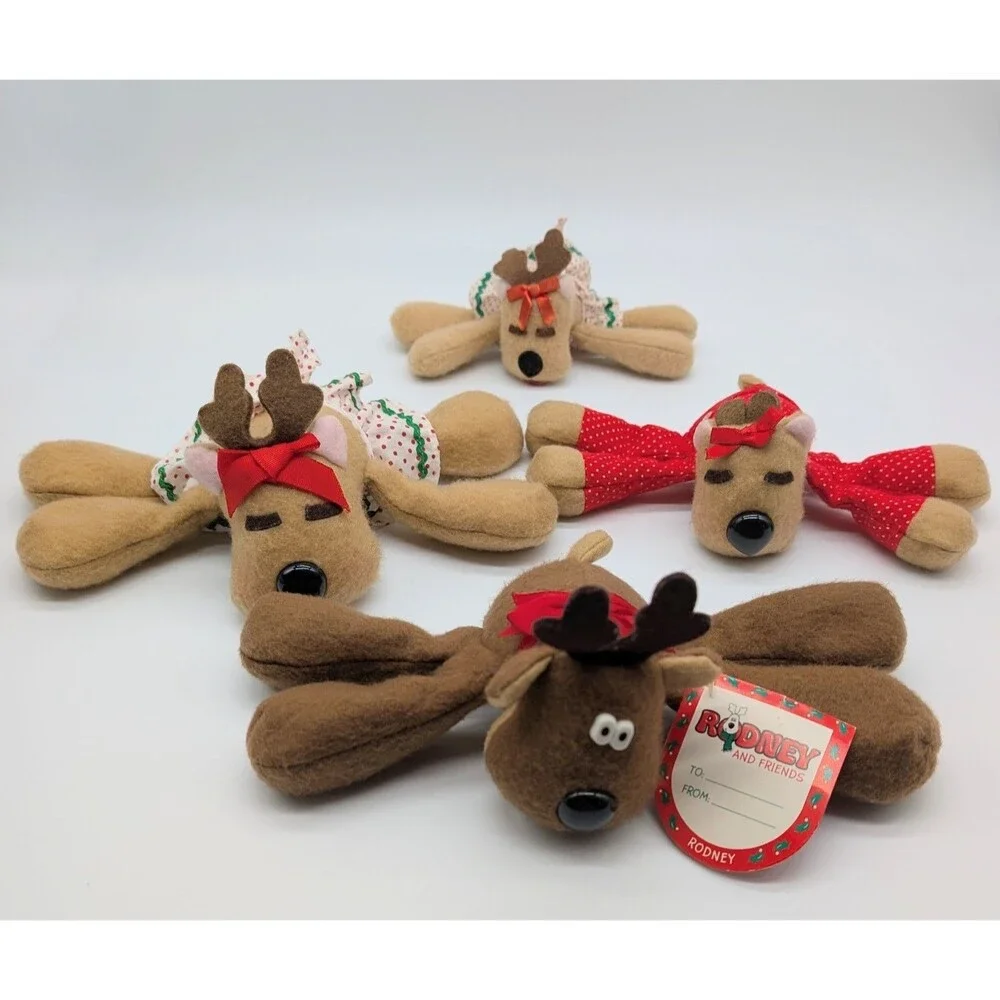 Hallmark Rodney Reindeer & Friends Lot Of 4 Ramona Rhonda Plush Christmas